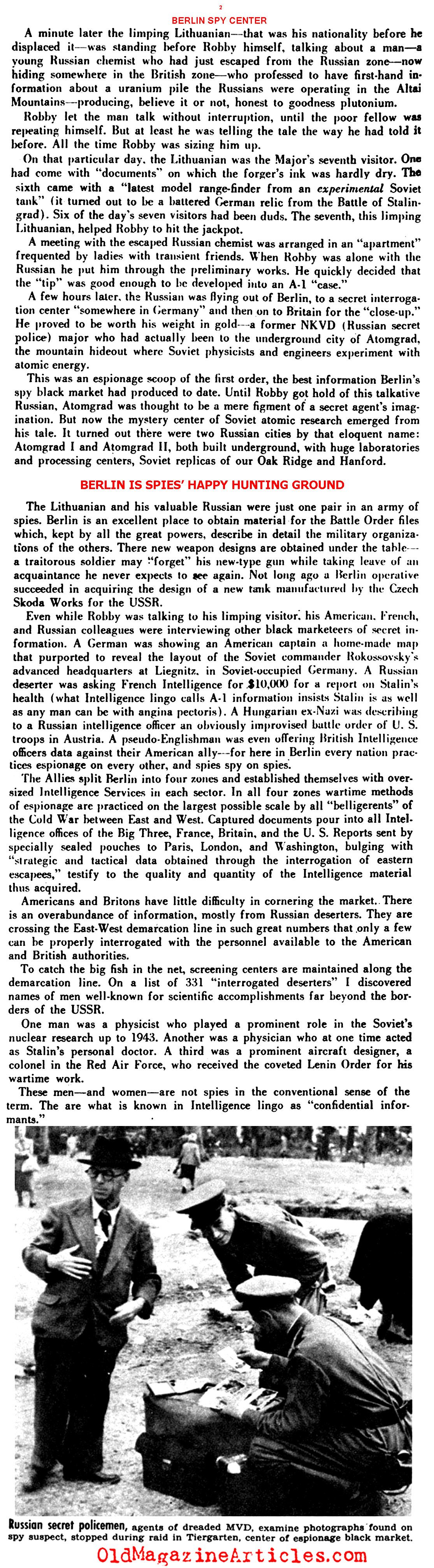 Berlin Becomes the Center of Global Espionage (See Magazine, 1948)