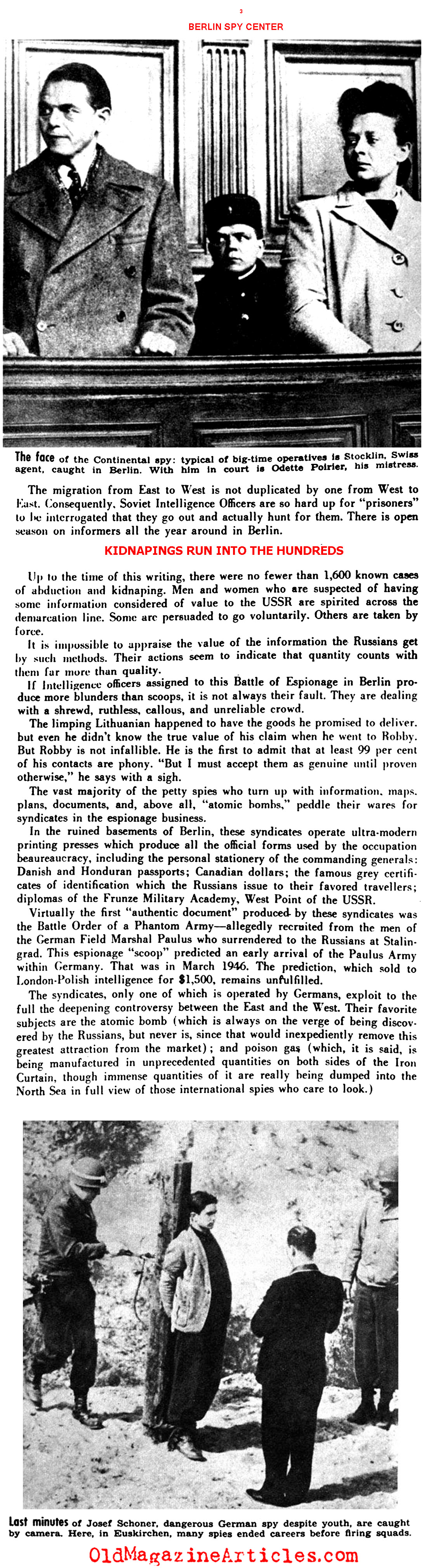 Berlin Becomes the Center of Global Espionage (See Magazine, 1948)