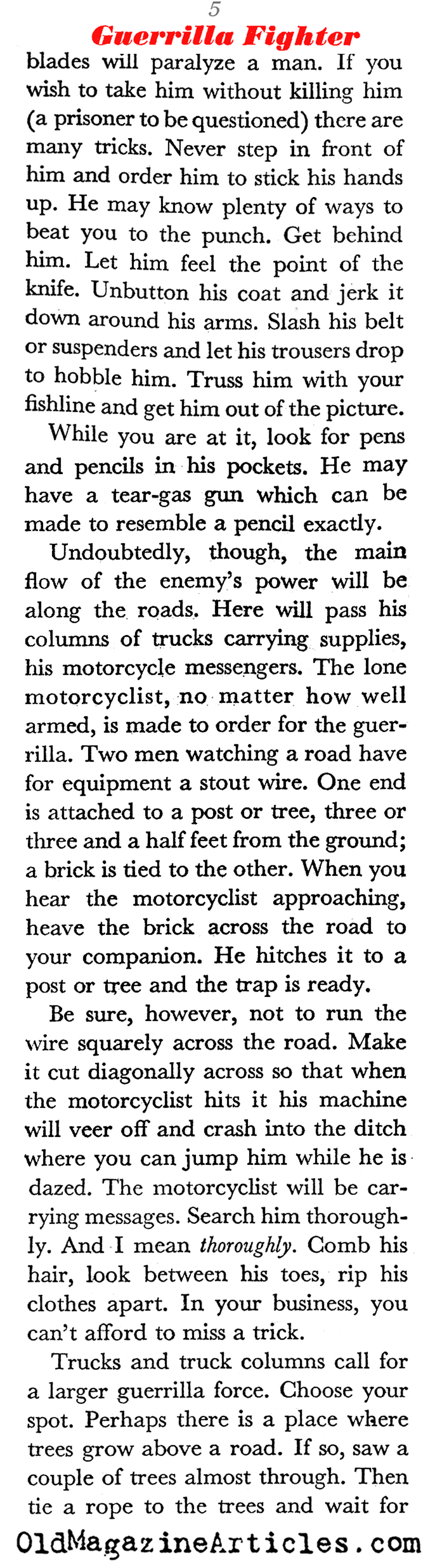 So, You Want to Be a Guerrilla? (Coronet Magazine, 1942)