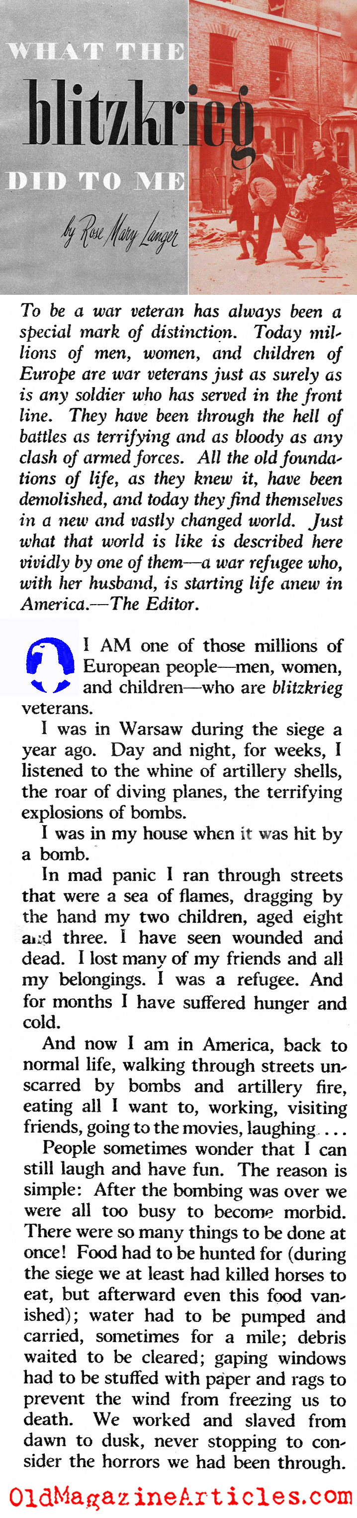 A Blitzkrieg Refugee Speaks (The American Magazine, 1941)