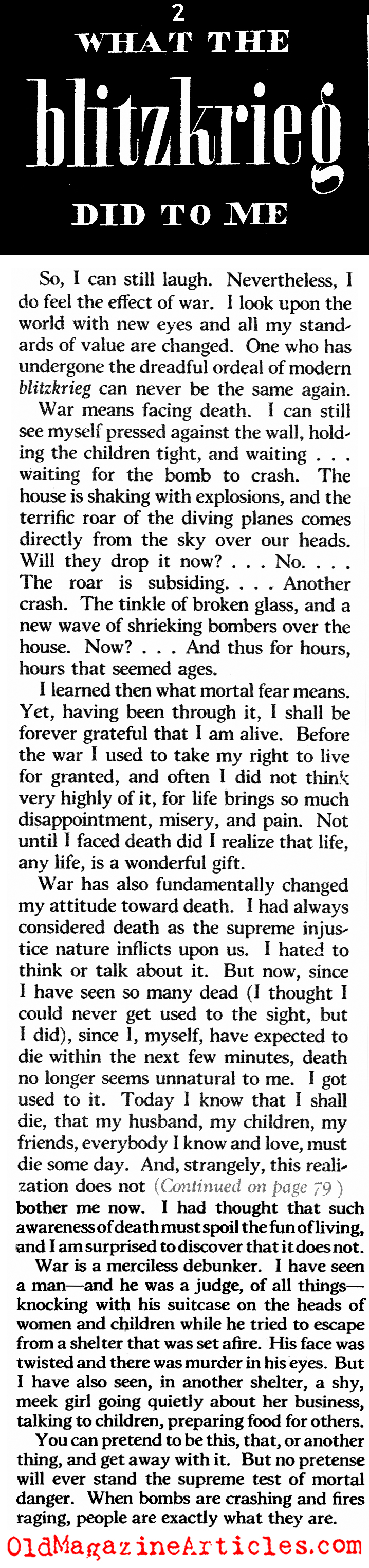 A Blitzkrieg Refugee Speaks (The American Magazine, 1941)