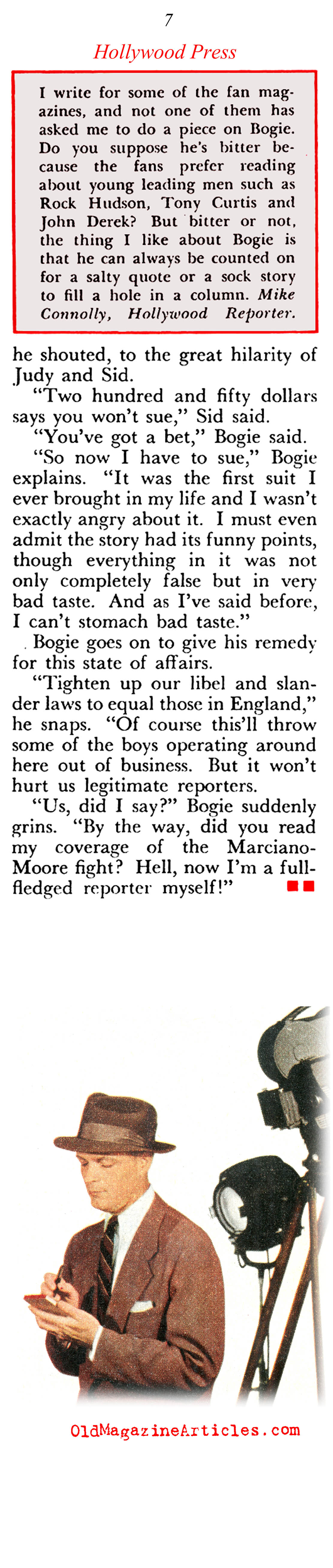 Humphrey Bogart and his Feud with the Hollywood Press (Pageant Magazine, 1956)