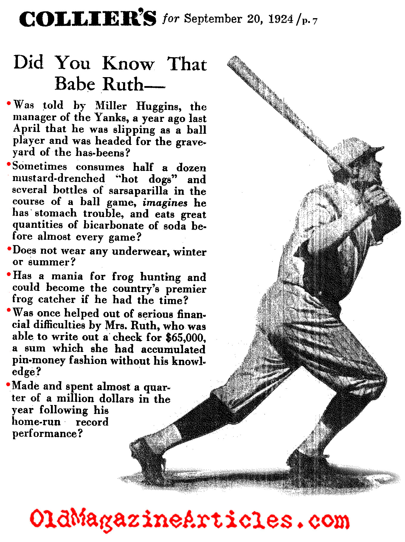 Babe Ruth Trivia List Babe Ruth Trivia Article Small Trivial Matters About Babe Ruth Babe Ruth