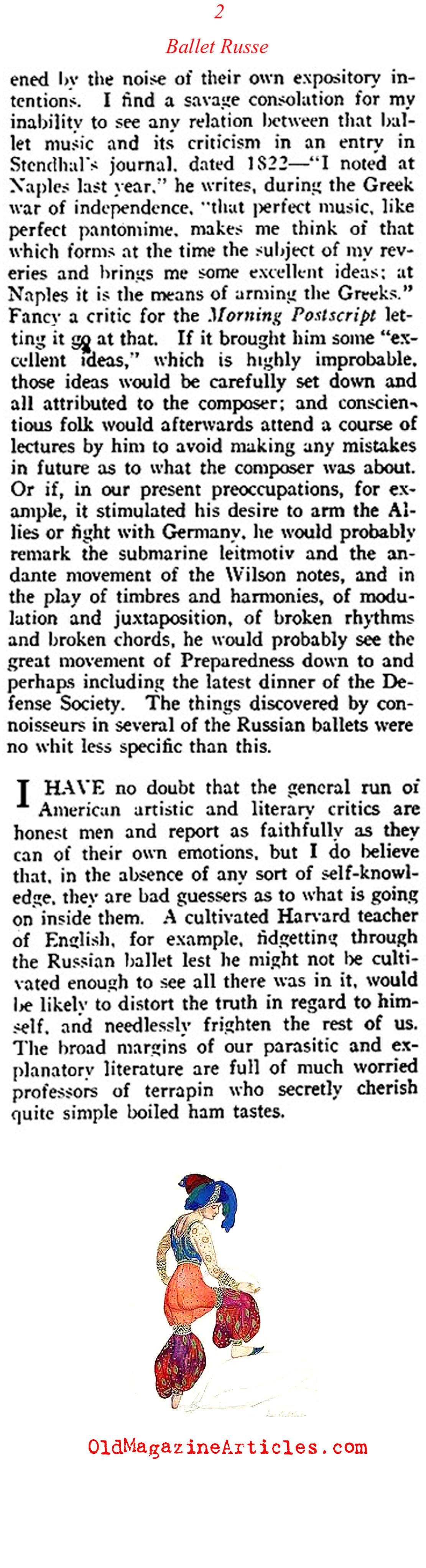 The Critics of the Russian Ballet (Vanity Fair, 1916)
