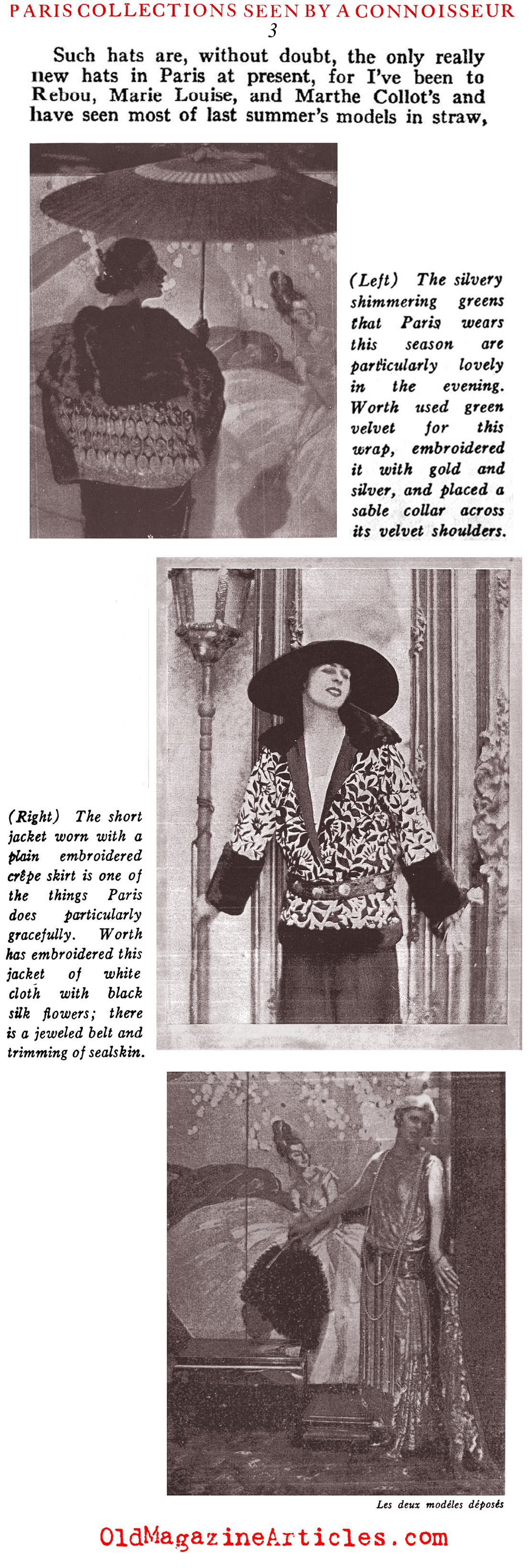 Baron Adolf de Meyer and the Paris Collections of 1922 (Harper's Bazaar, 1922)
