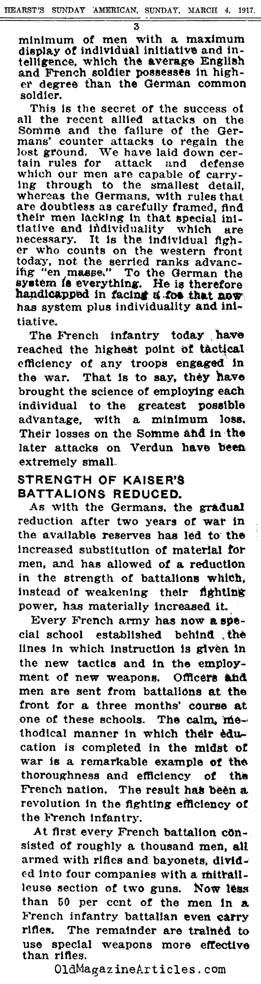 A War Like No Other  (Hearst's Sunday  American, 1917)