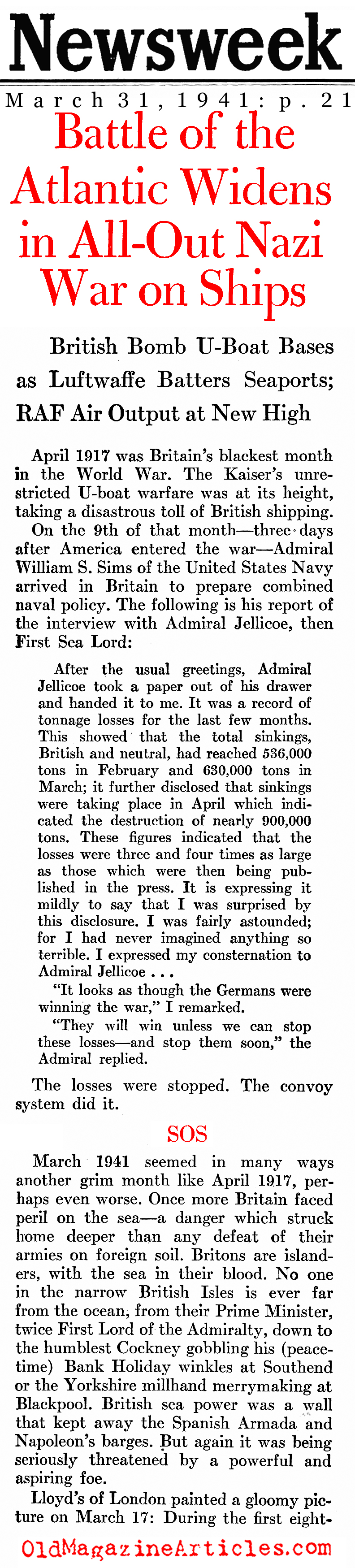 The North Atlantic Heats Up (Newsweek Magazine, 1941)