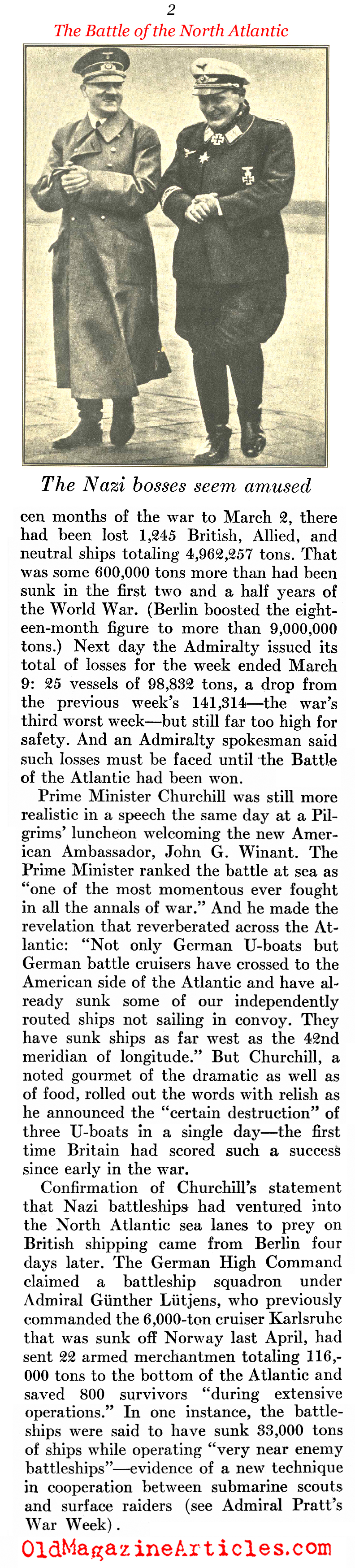 The North Atlantic Heats Up (Newsweek Magazine, 1941)
