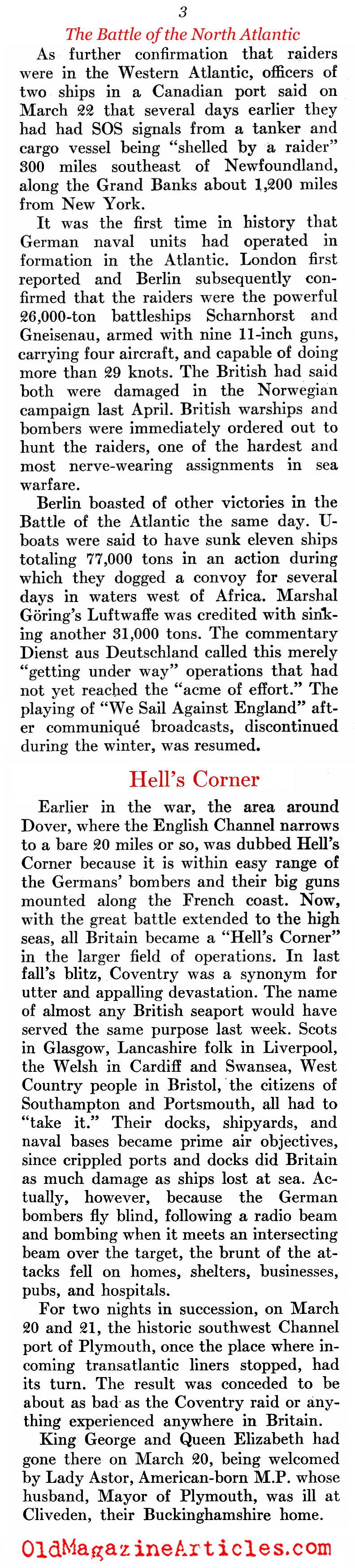 The North Atlantic Heats Up (Newsweek Magazine, 1941)