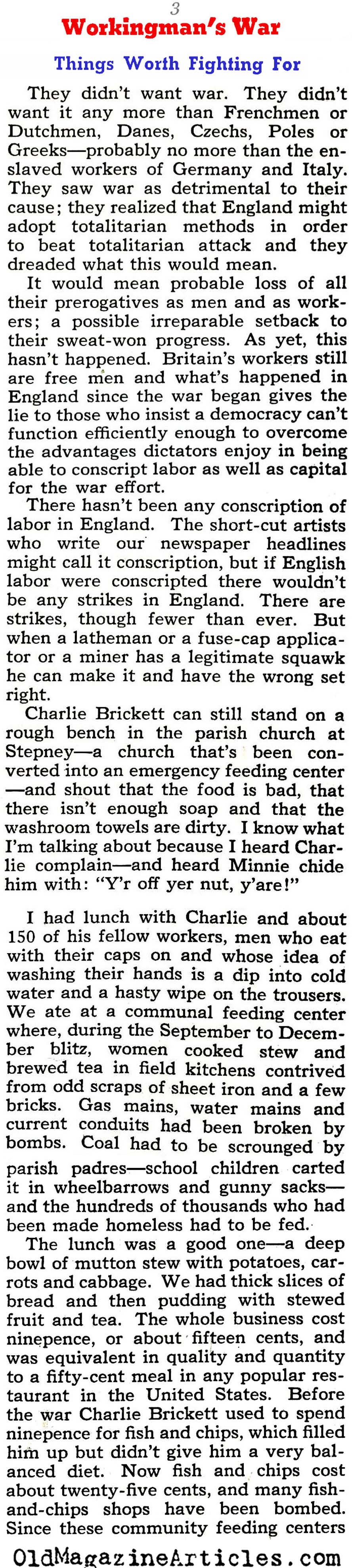''Workingman's War'' (Collier's Magazine, 1941)