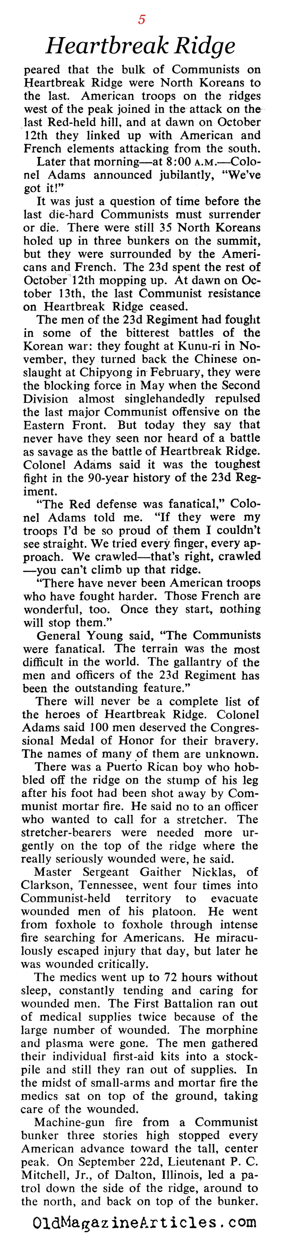 The Battle of Heartbreak Ridge (Collier's Magazine, 1951)