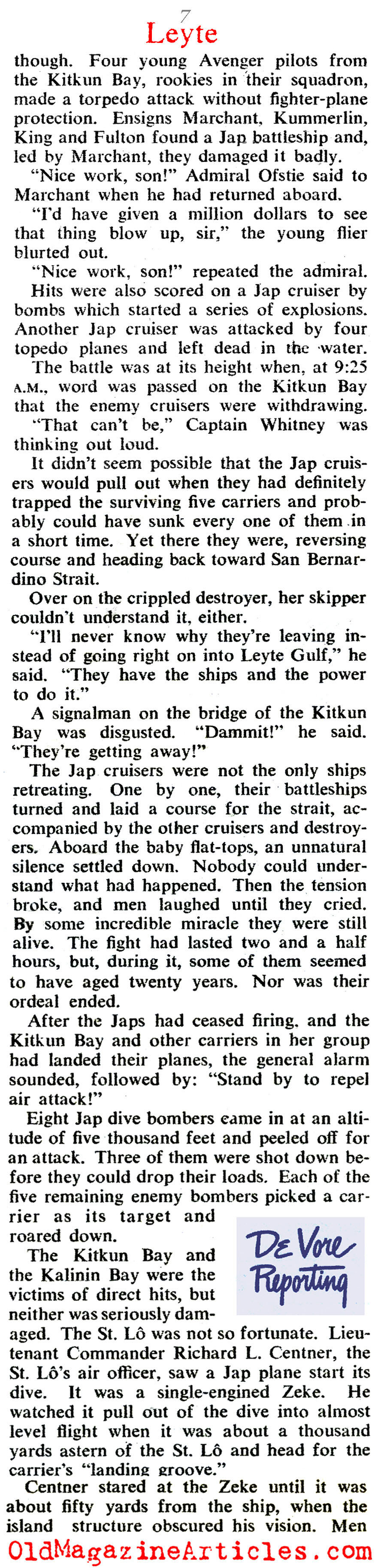 The Greatest Sea Battle (Collier's Magazine, 1945)