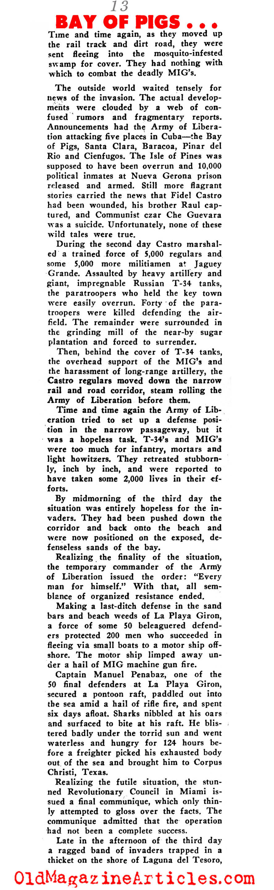 Disaster at the Bay of Pigs (Sir! Magazine, 1962)