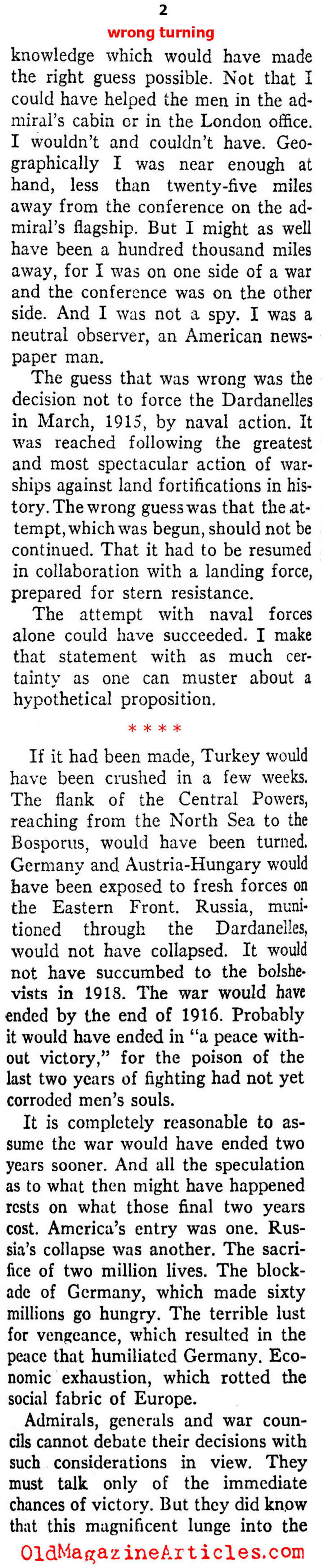 Wrong Turn at Gallipoli (Ken Magazine, 1938)