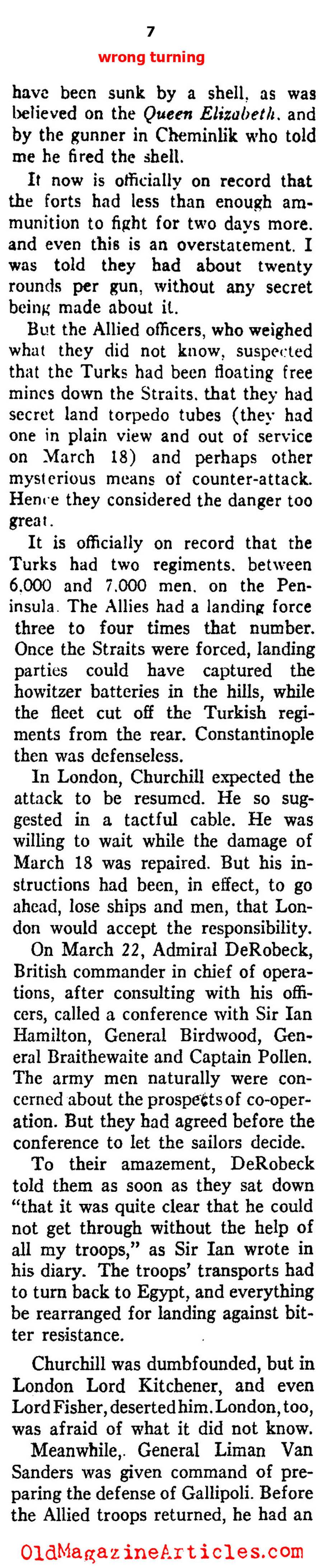 Wrong Turn at Gallipoli (Ken Magazine, 1938)