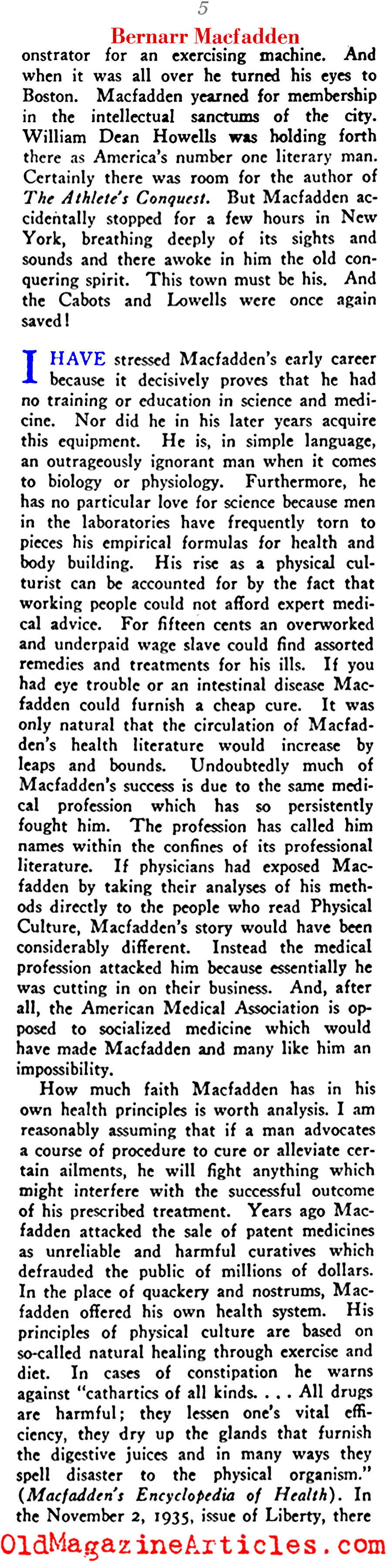 Bernaar Macfadden (New Masses Magazine, 1936)