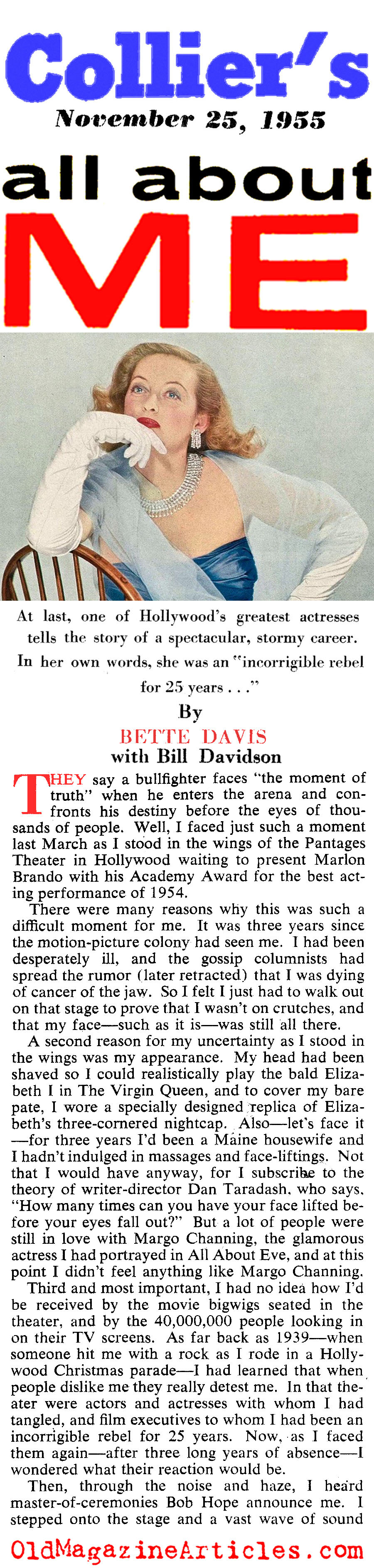 Bette Davis Tells All (Collier's Magazine, 1955)