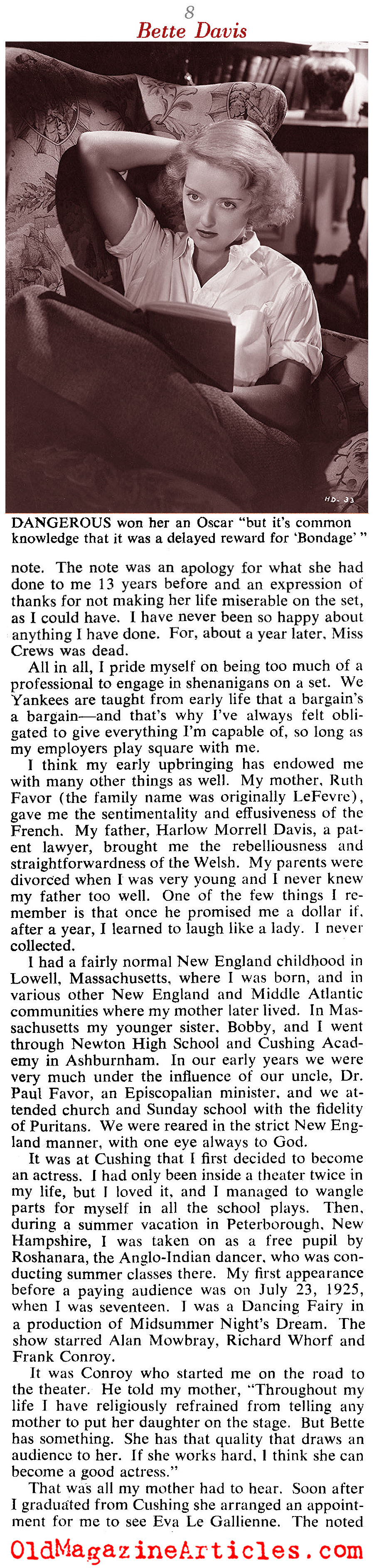 Bette Davis Tells All (Collier's Magazine, 1955)