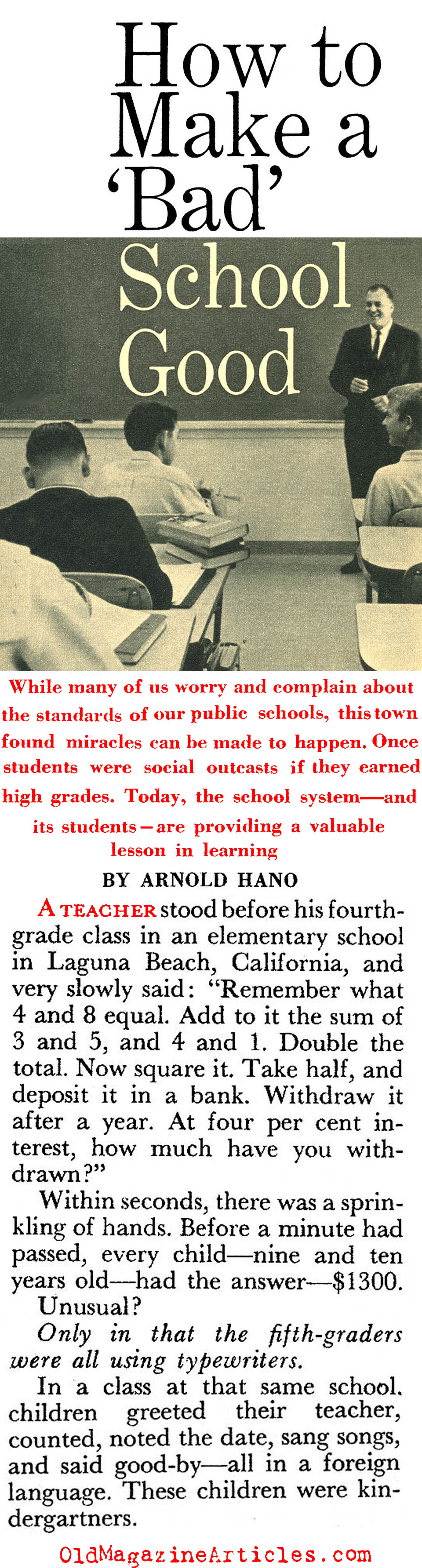 How One School Turned Itself Around (Pageant Magazine, 1961)