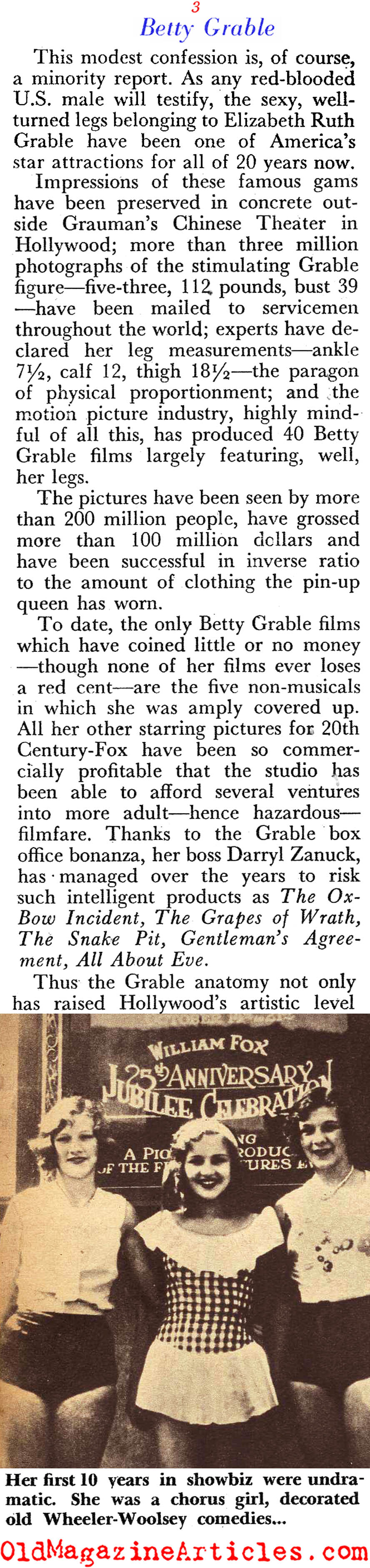 Betty Grable (Pageant Magazine, 1952)