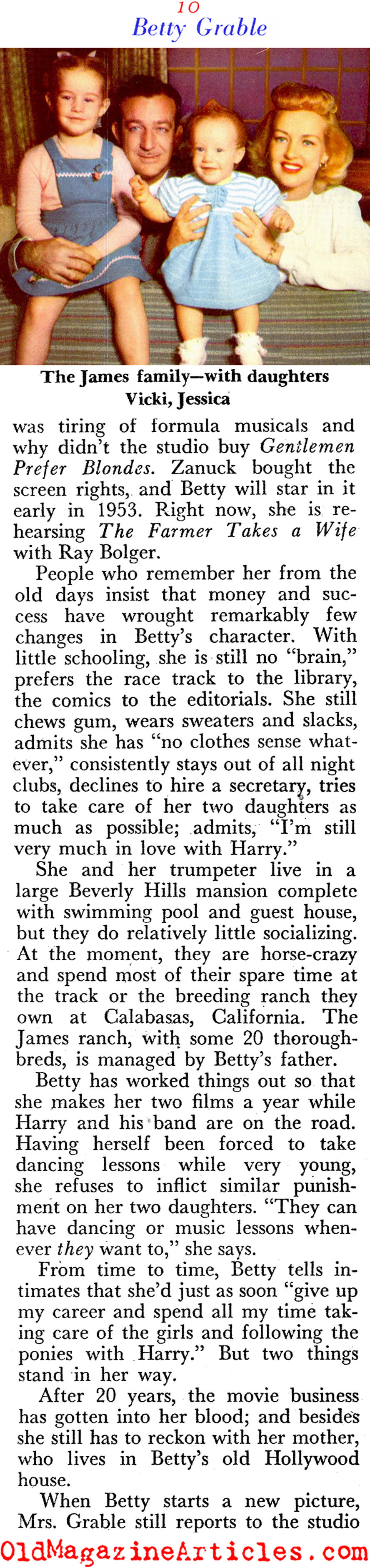 Betty Grable (Pageant Magazine, 1952)