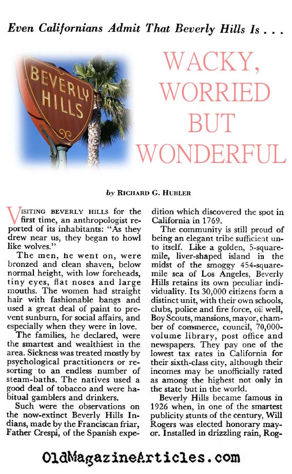 Where the Stars Dwell: Beverly Hills, California (Coronet Magazine, 1953)