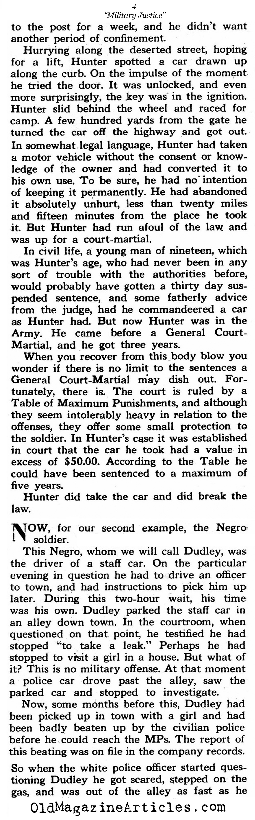 The Biased Military Courts of the U.S. Army (G.I. Joe Magazine, 1945)