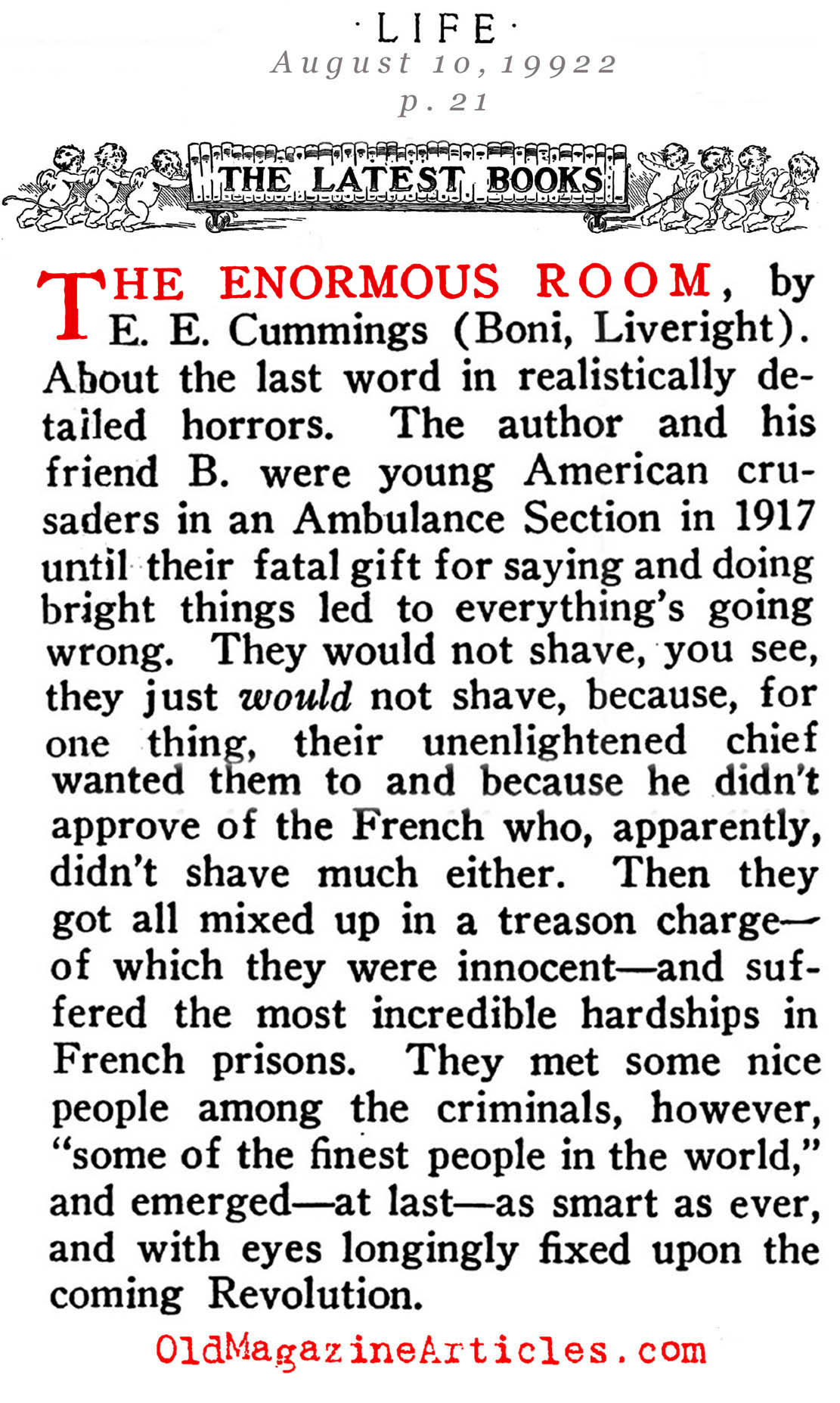 Ee Cummings Criticism Ee Cummings Newspaper Article 1920s