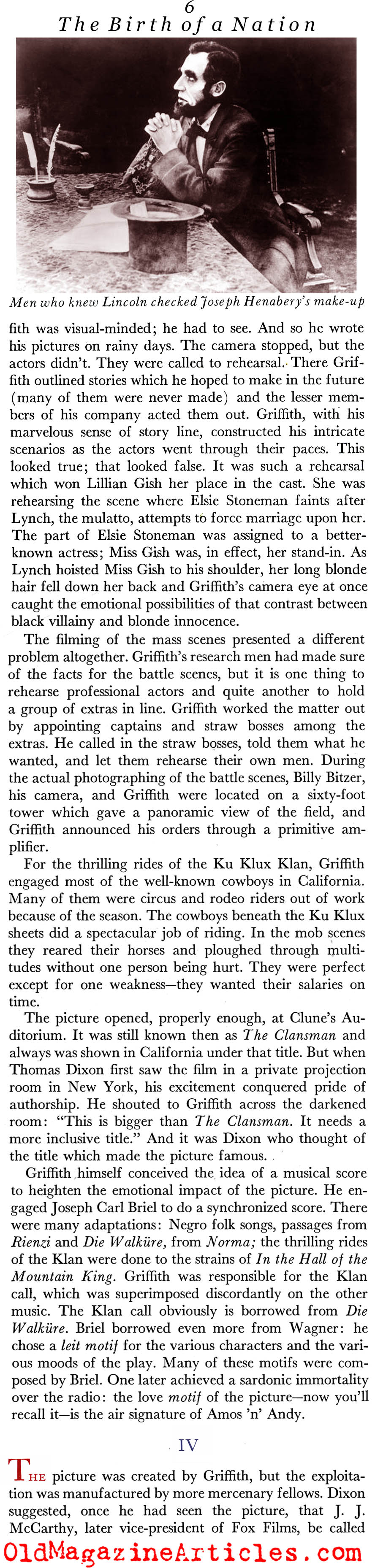 More on <i>Birth of a Nation</i> (Scribner's Magazine, 1937)