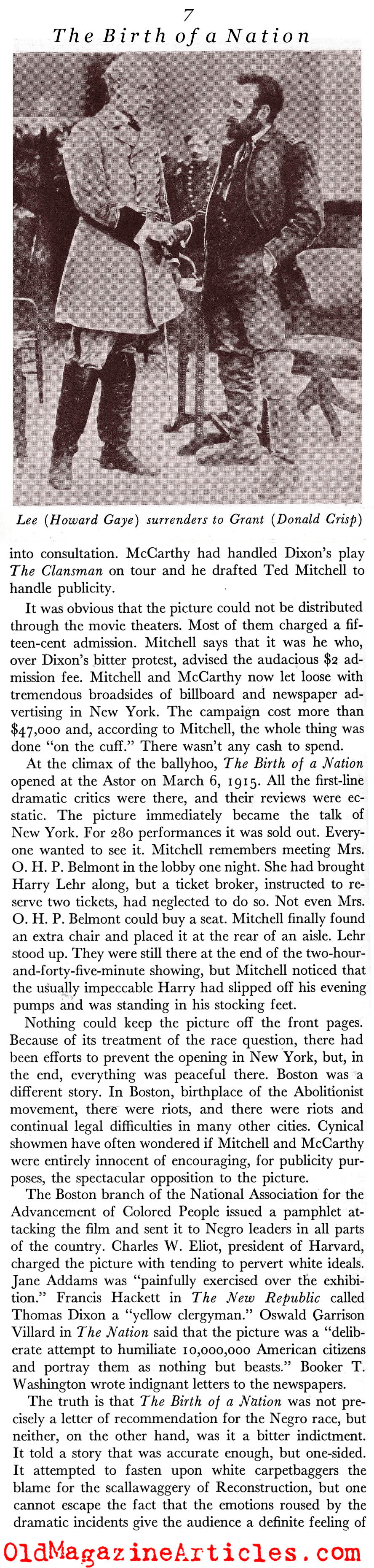 More on <i>Birth of a Nation</i> (Scribner's Magazine, 1937)