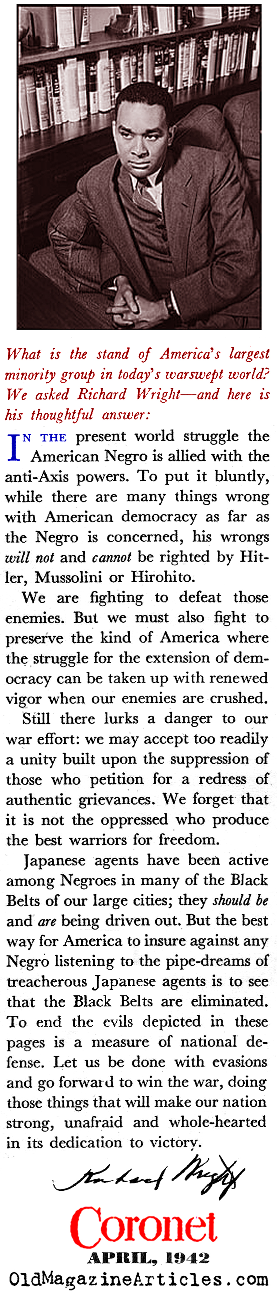 Richard Wright on the Black Home Front (Coronet Magazine, 1942)