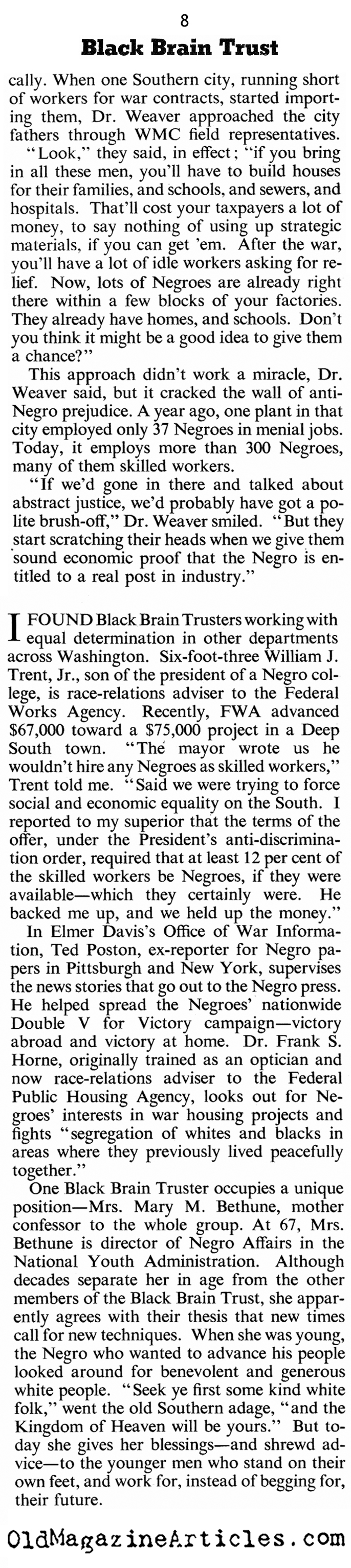 ''The Black Brain Trust'' (The American Magazine, 1943)