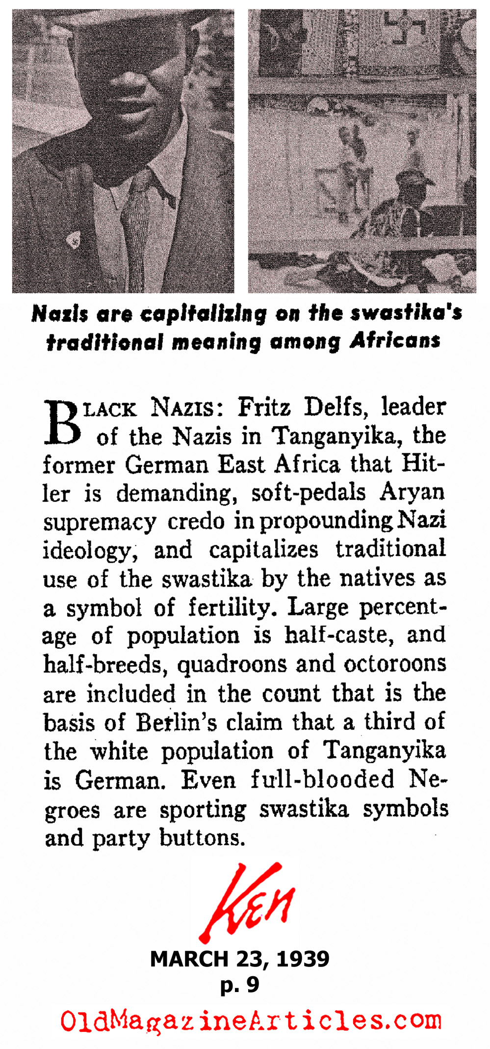 Black Nazis? (Ken Magazine, 1939)