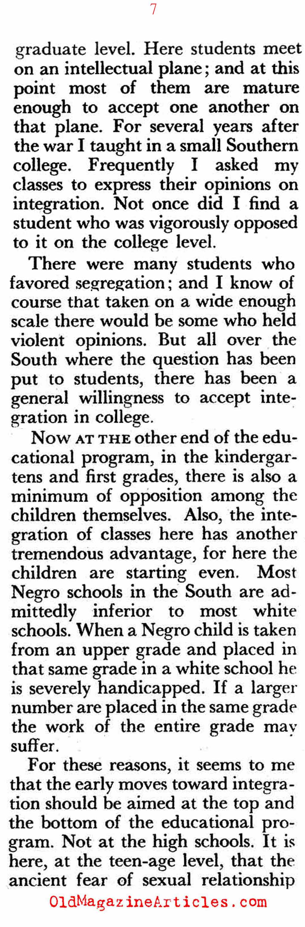 The Old Southern View of Integration (Pageant Magazine, 1959)