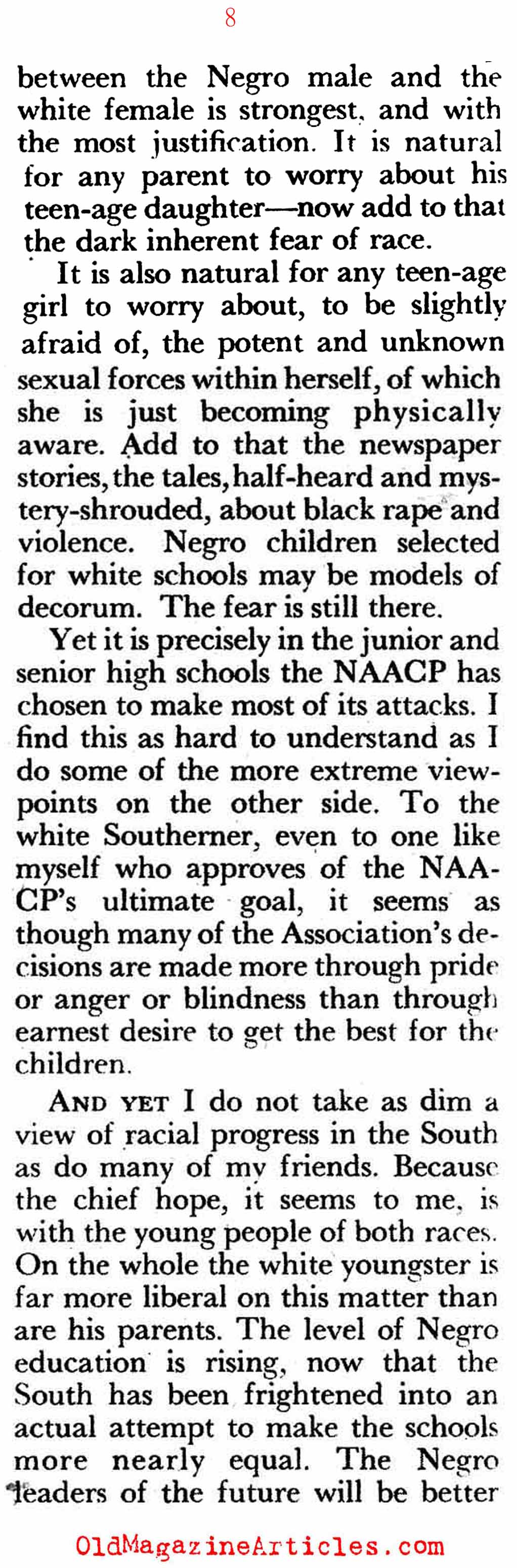 The Old Southern View of Integration (Pageant Magazine, 1959)