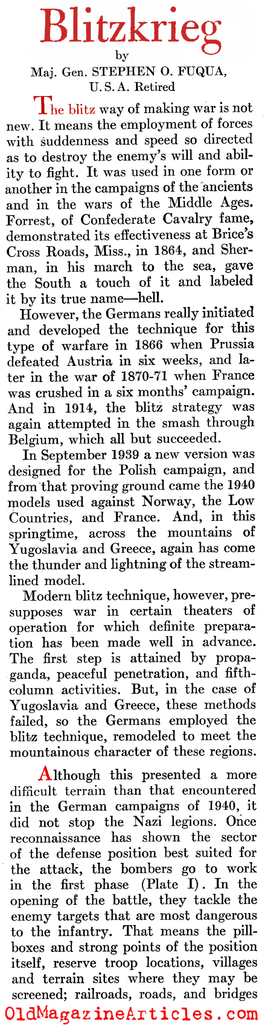 Blitzkrieg (Newsweek Magazine, 1941)