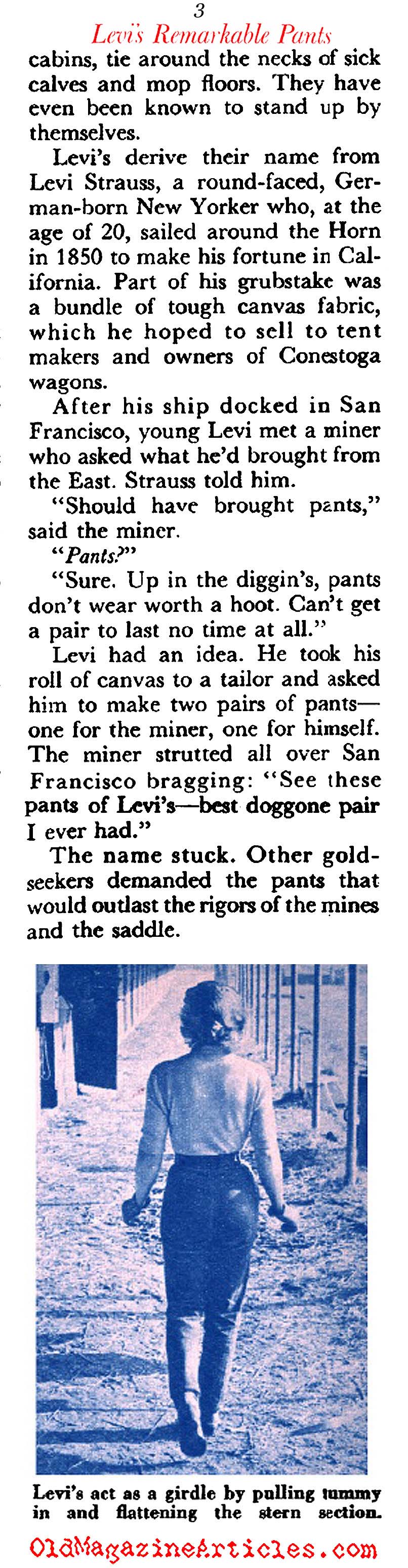 Levi Strauss and his Denim (Coronet Magazine, 1956)