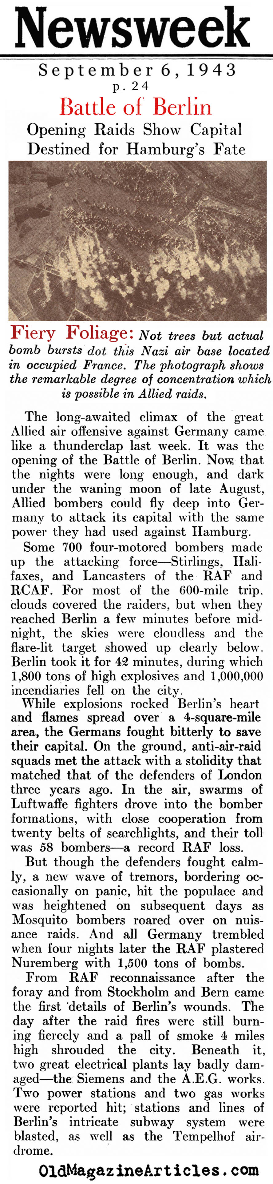 The Battle of Berlin (Newsweek Magazine, 1943)