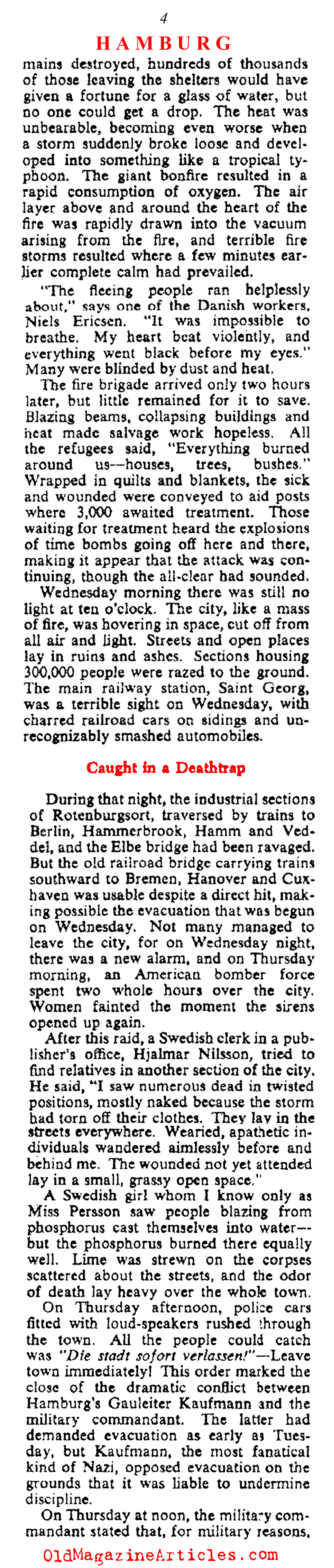 ''They Saw Hamburg Die'' (Collier's Magazine, 1943)