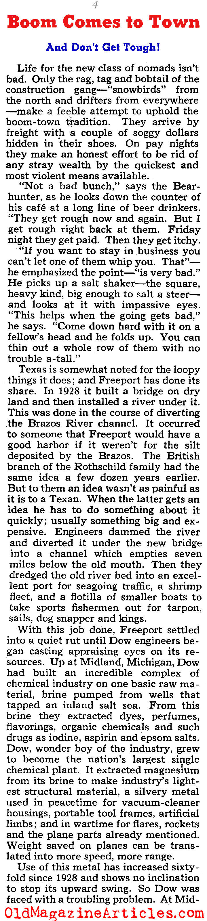 Prosperity Returns to Freeport, Texas  (Collier's Magazine, 1940)