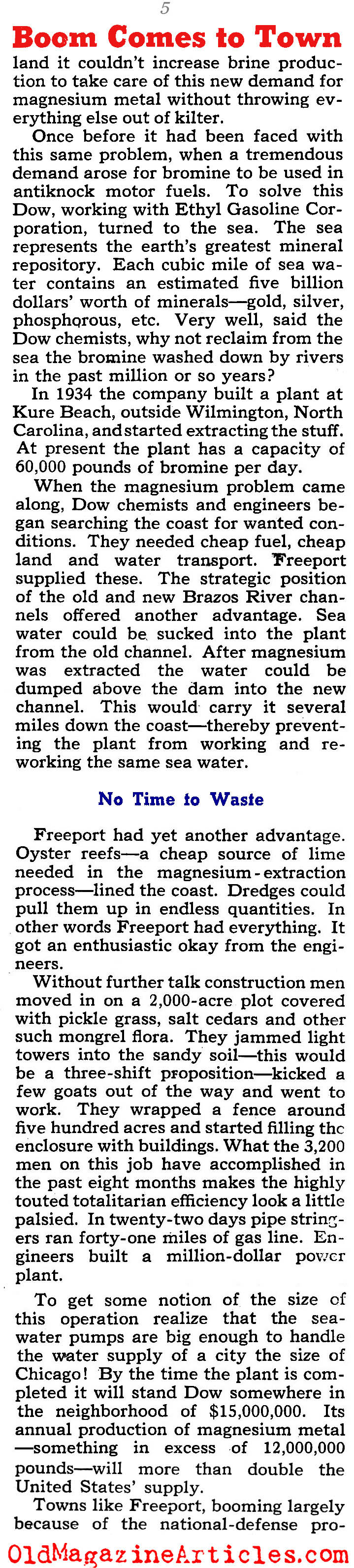 Prosperity Returns to Freeport, Texas  (Collier's Magazine, 1940)
