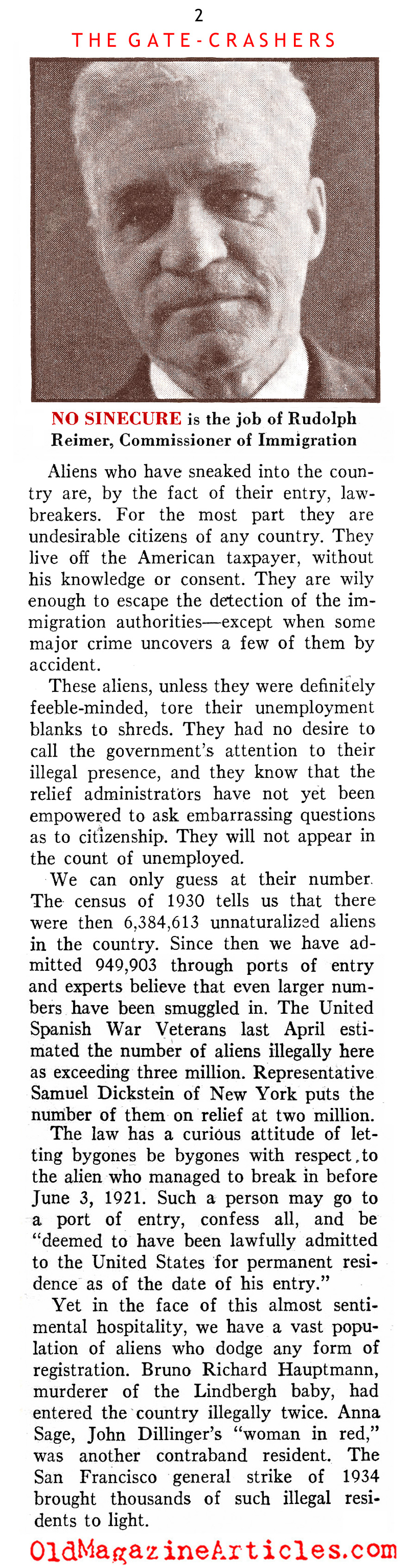 Deported From Ellis Island (Literary Digest, 1937)