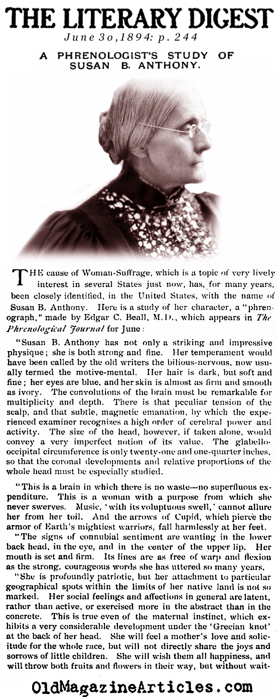 The Mind of Susan B. Anthony (Literary Digest, 1894)