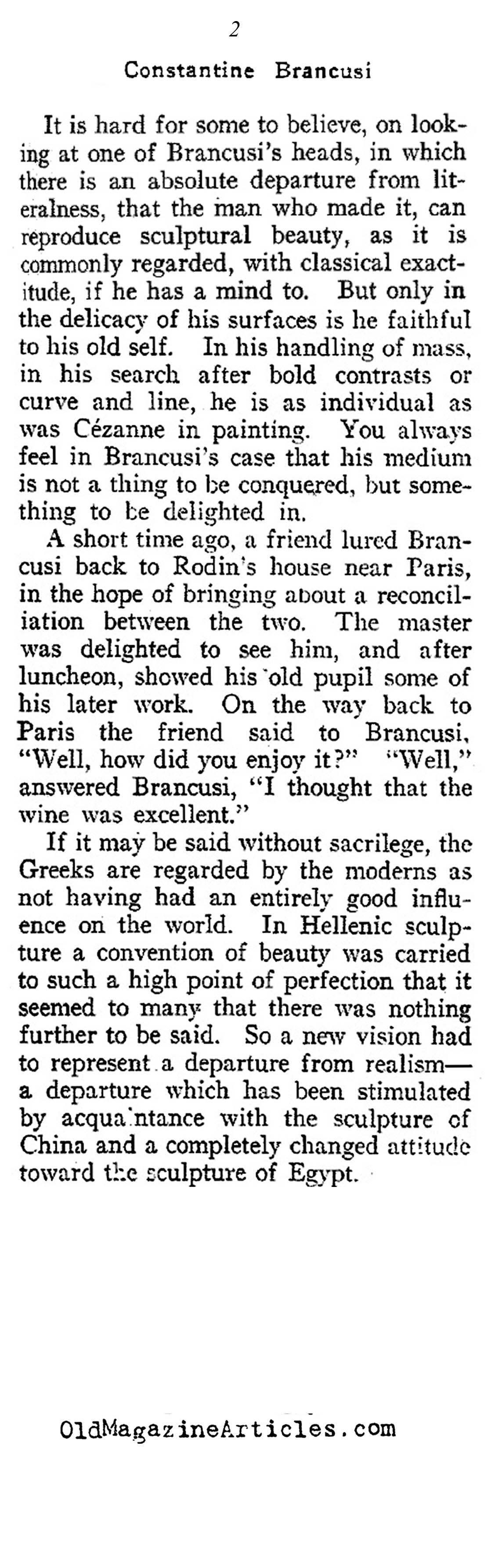 Constantine Brancusi  (Vanity Fair Magazine, 1916)