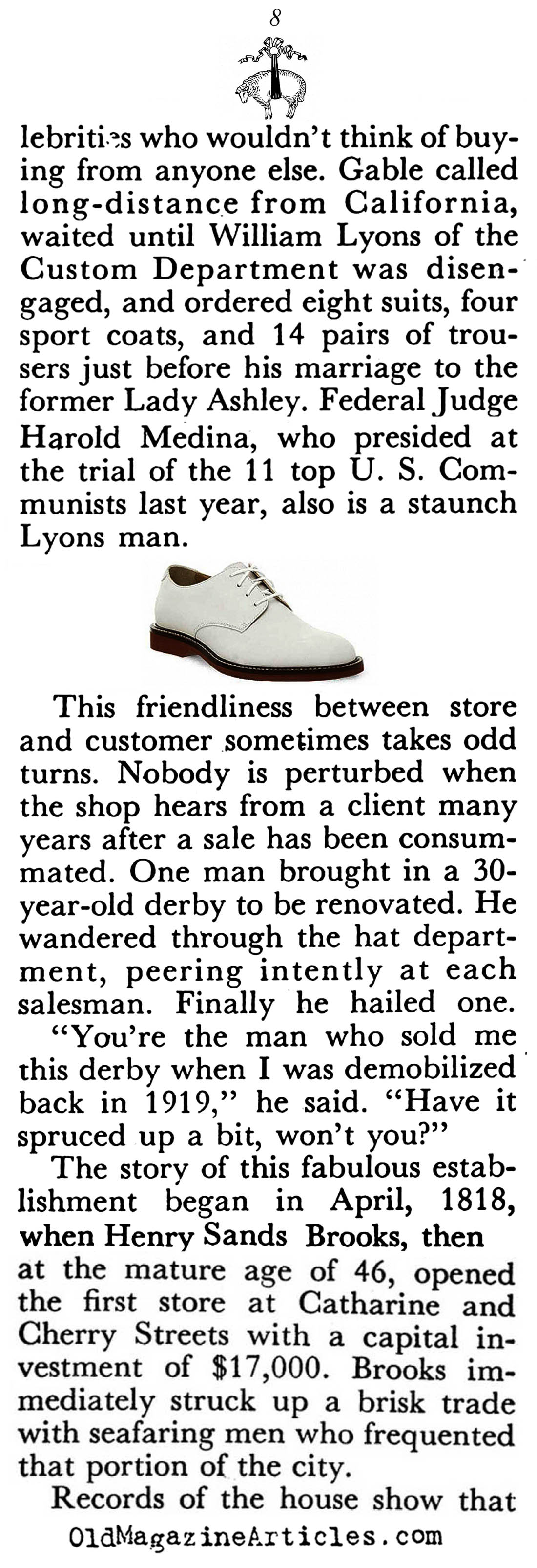 A History of Brooks Brothers (Coronet Magazine, 1950)
