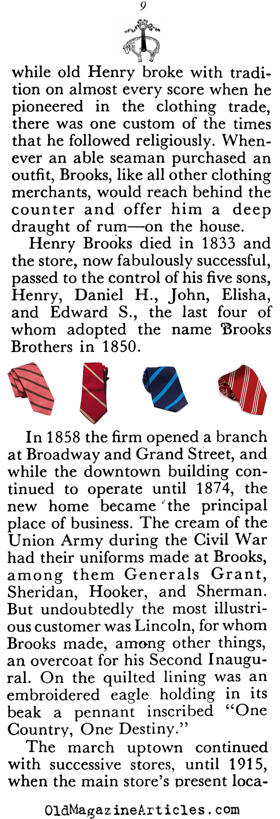 A History of Brooks Brothers (Coronet Magazine, 1950)