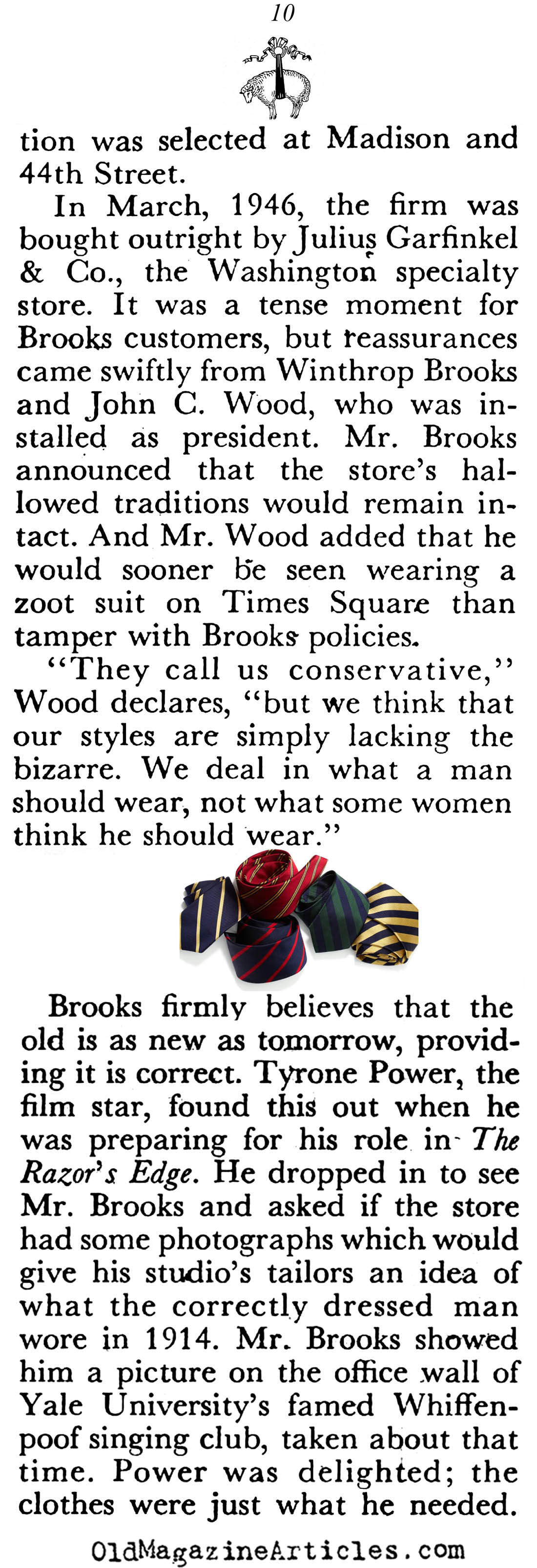 A History of Brooks Brothers (Coronet Magazine, 1950)