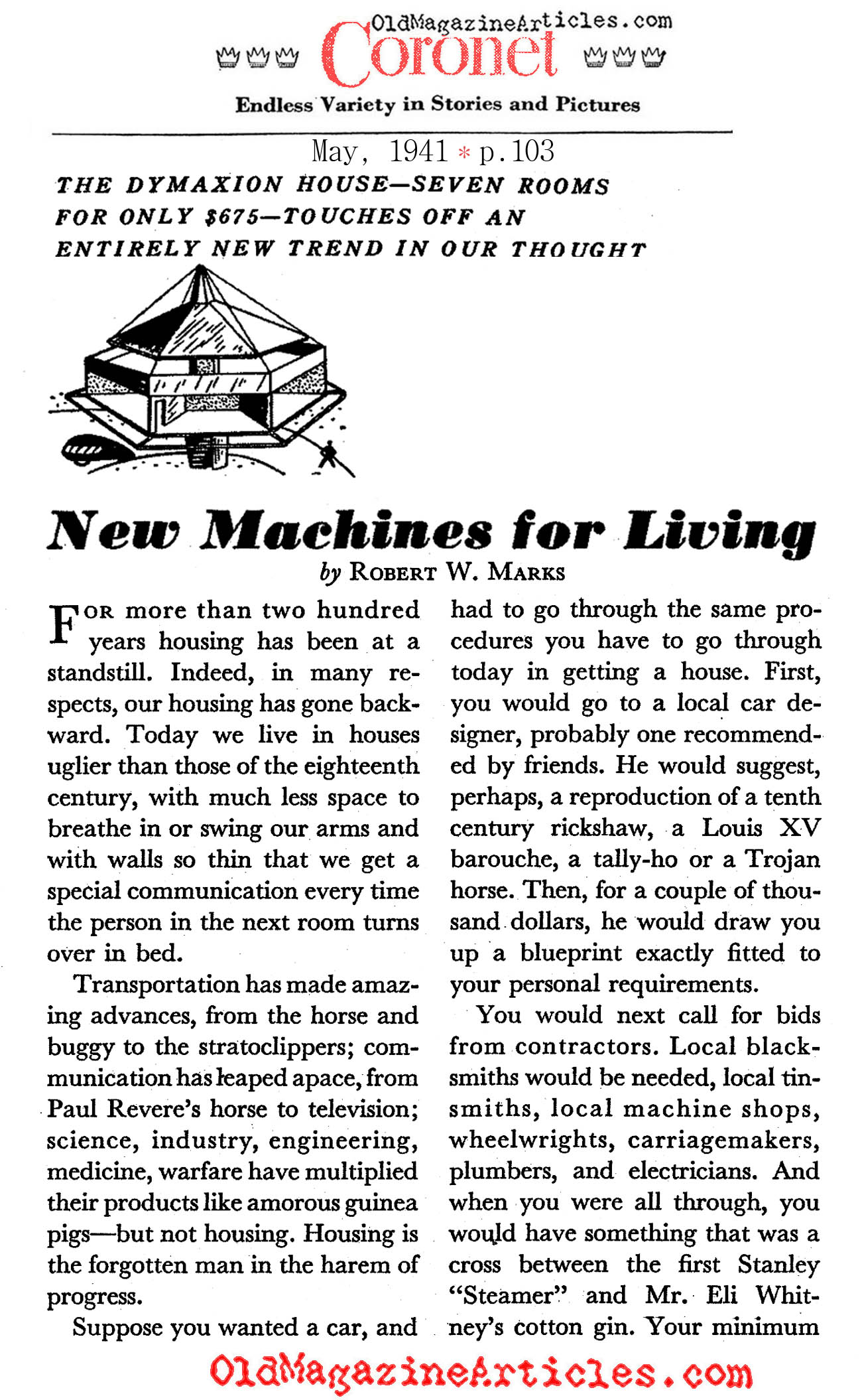 The Thinking of Buckminster Fuller (Coronet Magazine, 1941)