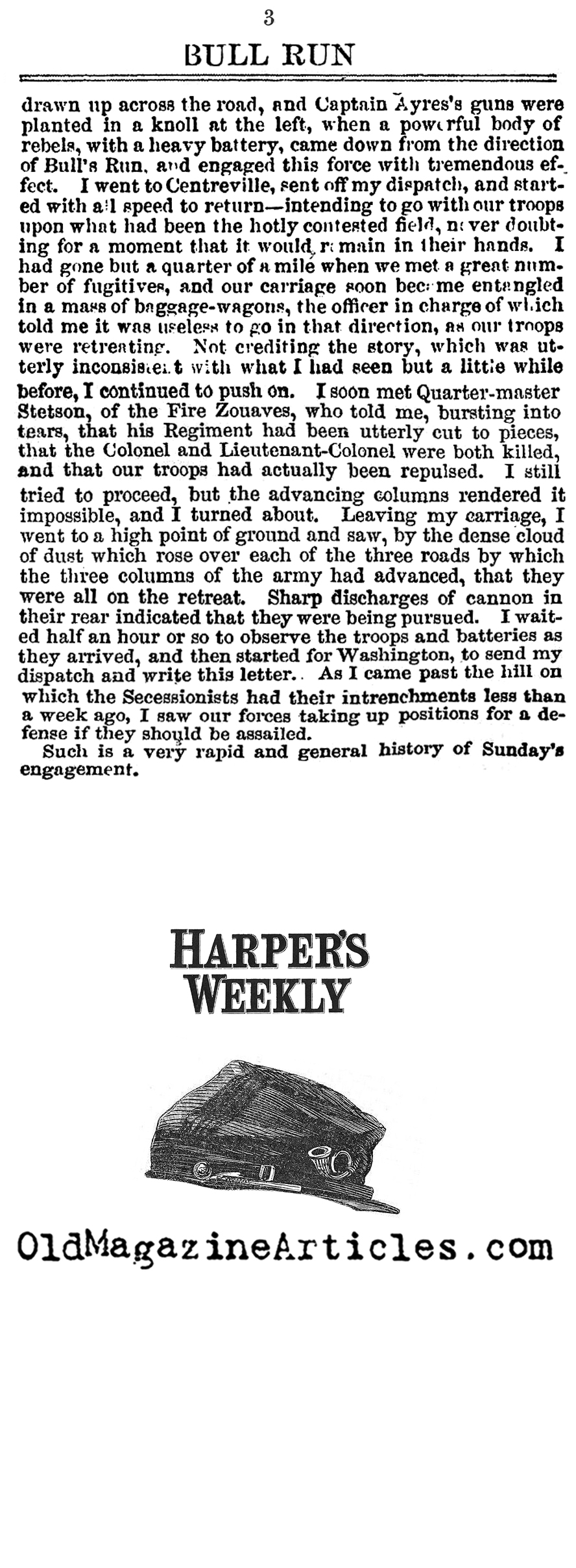 The Battle of Bull Run (Harper's Weekly, 1861)