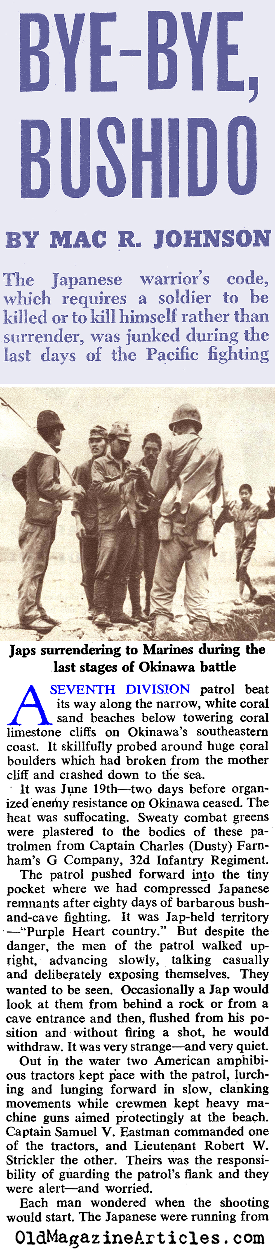 When Bushido Took a Back Seat  (Collier's Magazine, 1945)